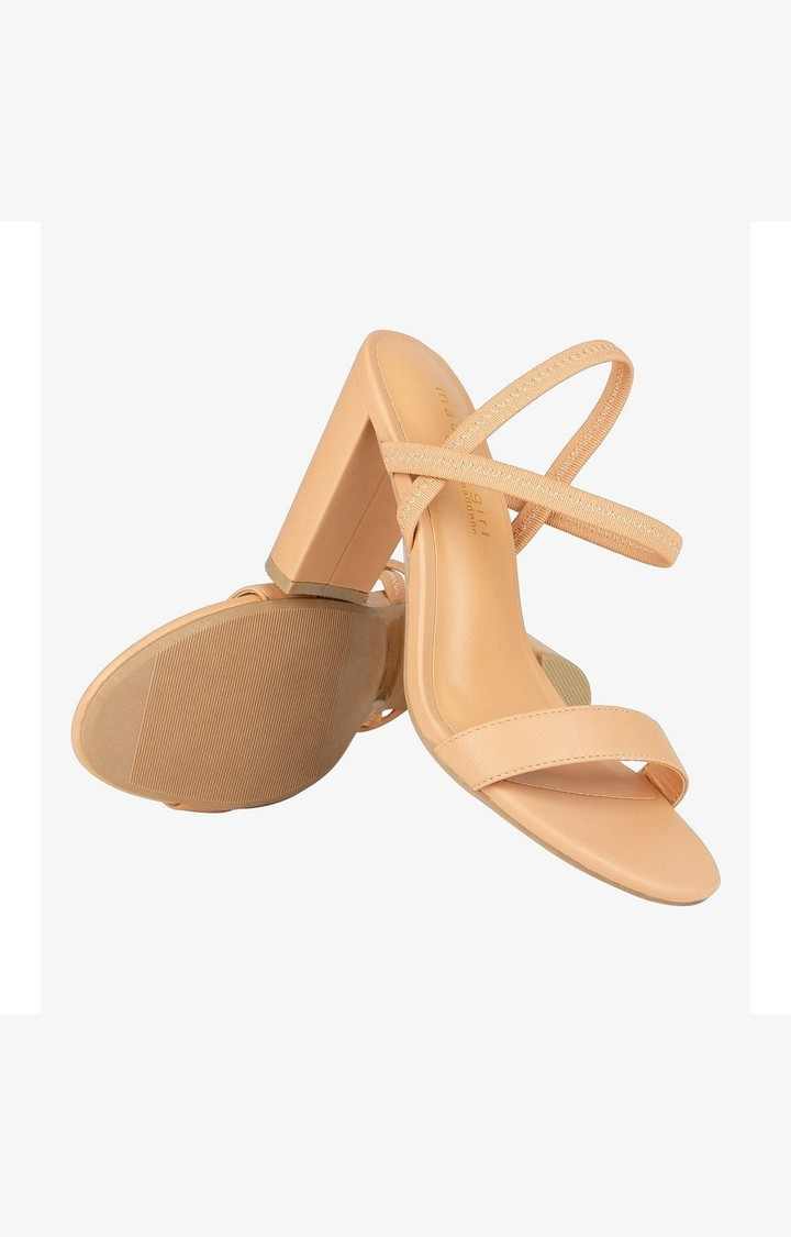 Seerah Beige Heel Sandals