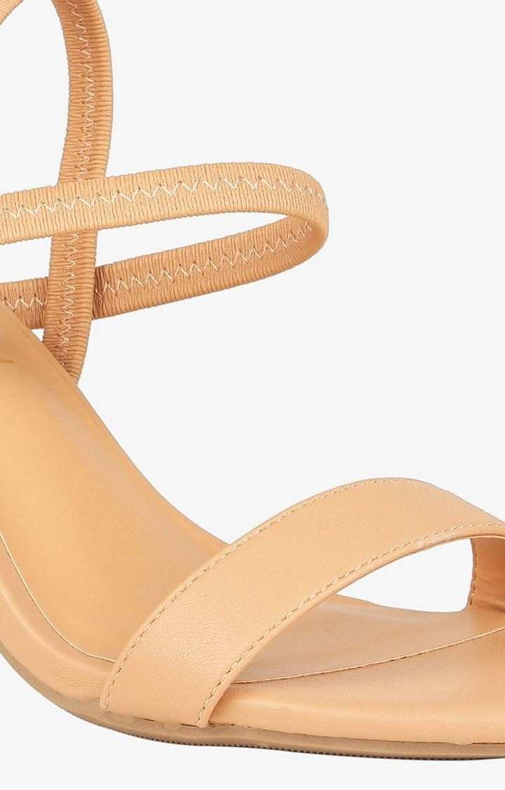 Seerah Beige Heel Sandals