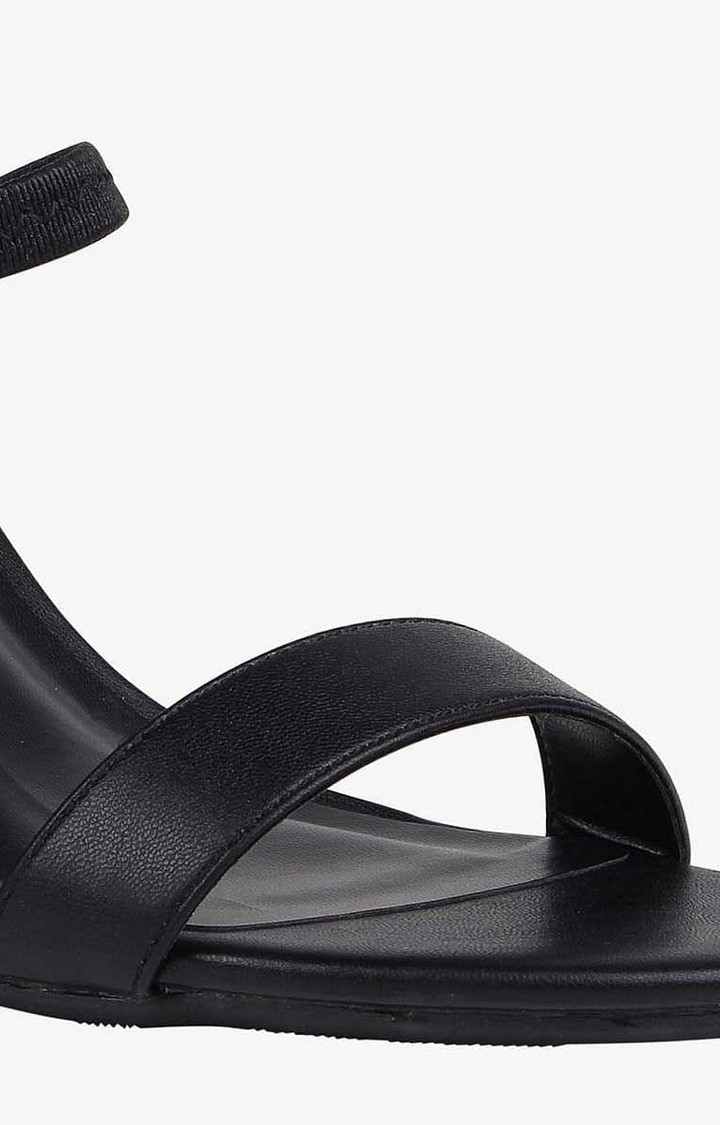 Seerah Black Heel Sandals