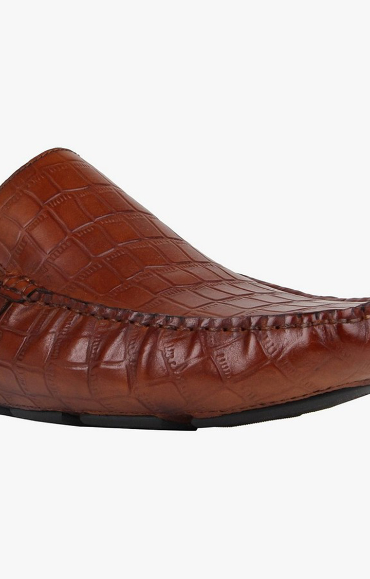 Crocoman Brown Driver Loafers