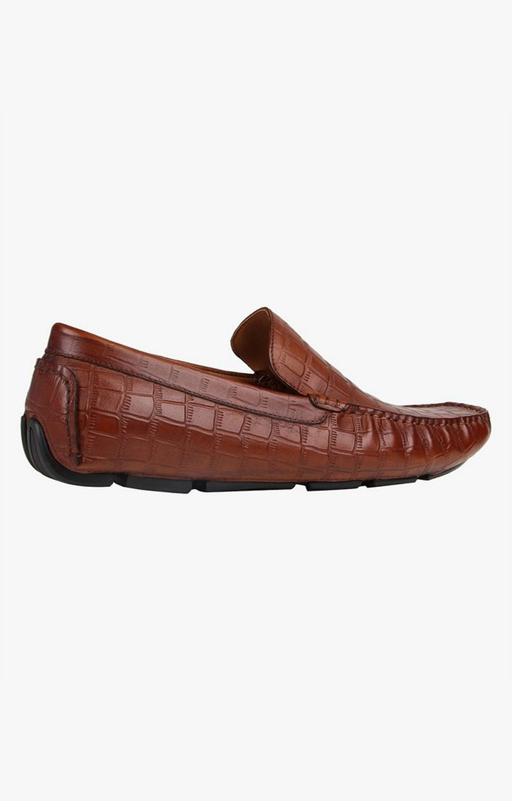 Crocoman Brown Driver Loafers