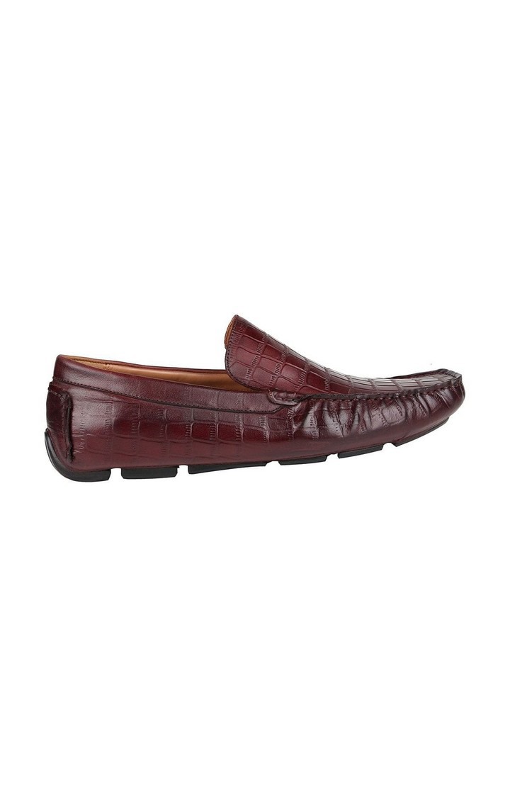 Crocoman Red Driver Loafers