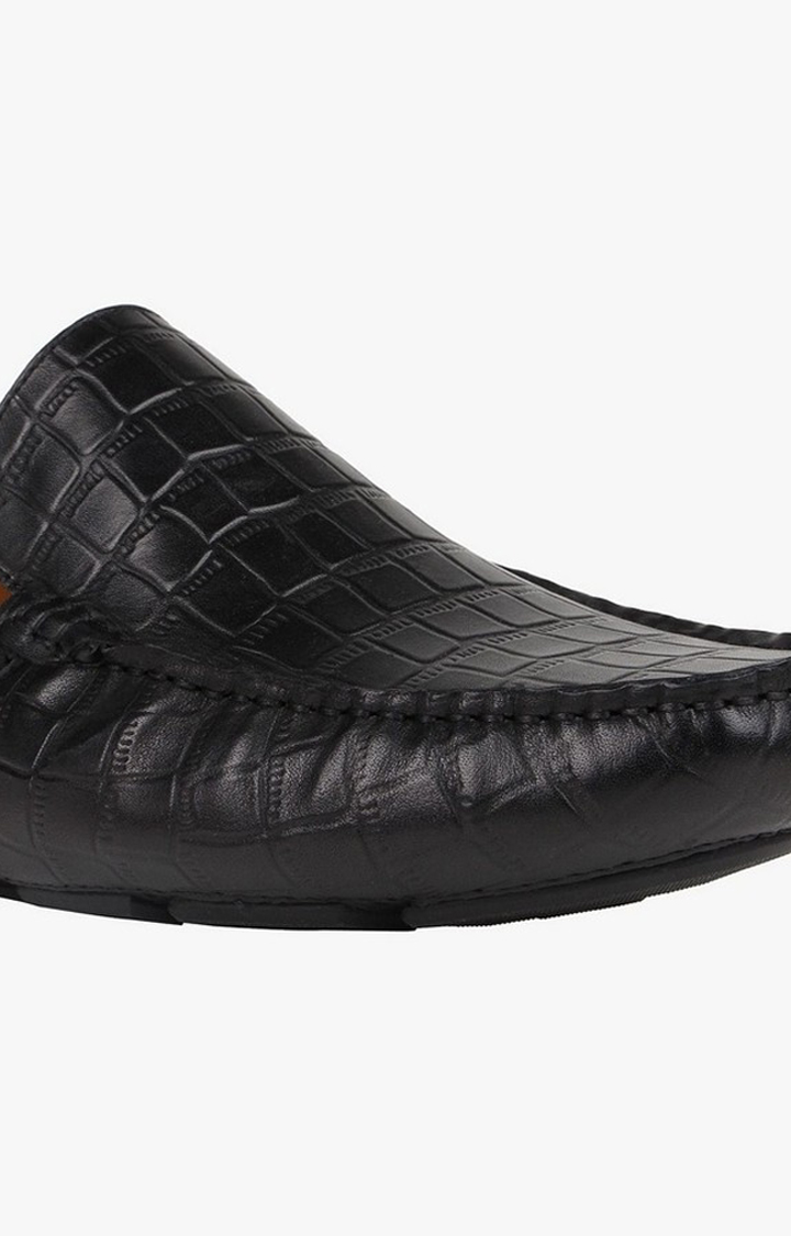 Crocoman Black Driver Loafers