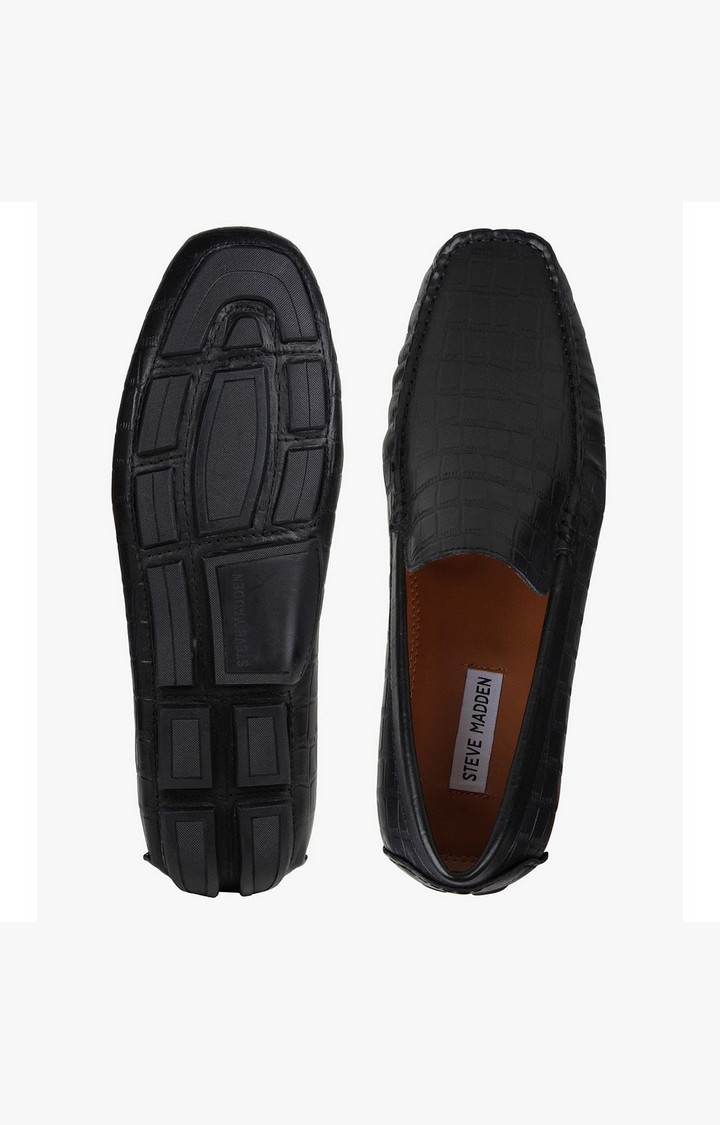 Crocoman Black Driver Loafers