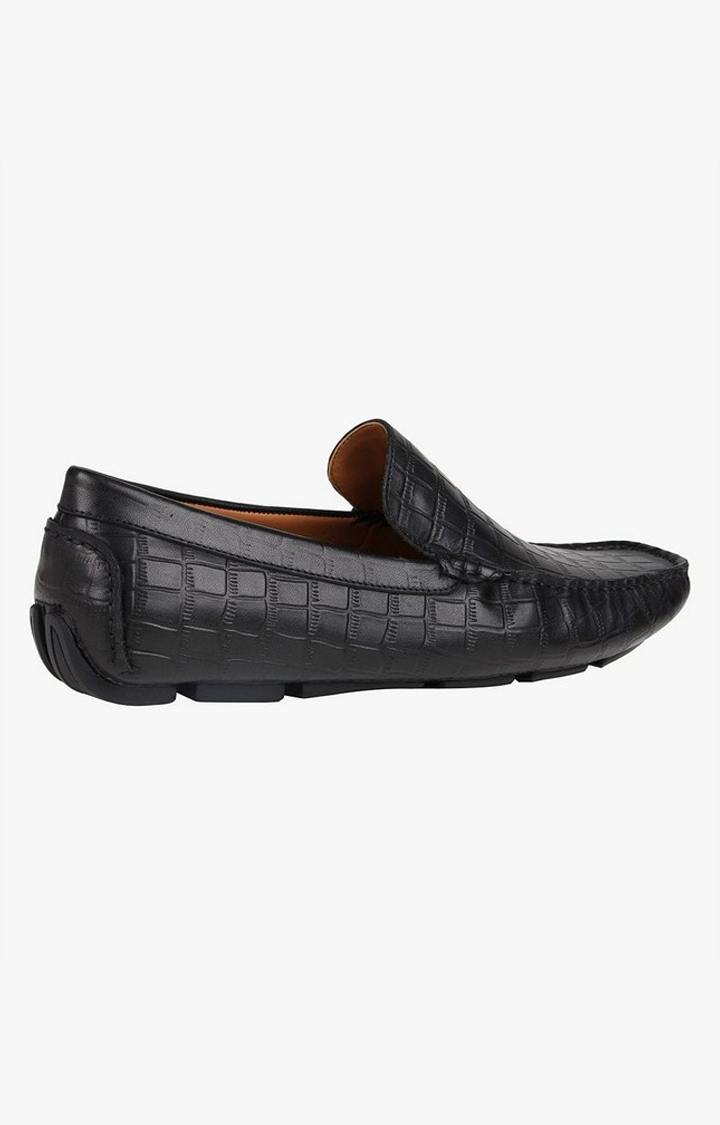 Crocoman Black Driver Loafers