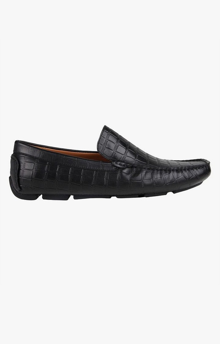 Crocoman Black Driver Loafers