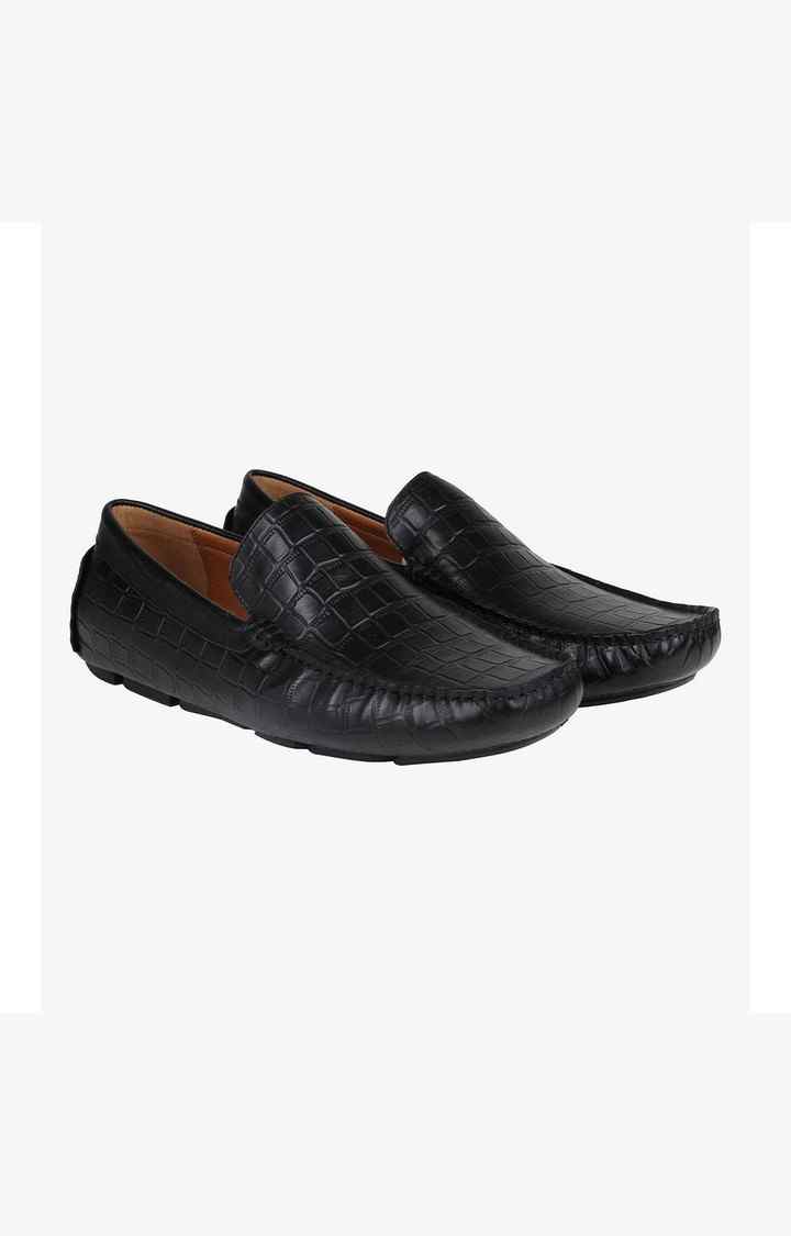 Crocoman Black Driver Loafers