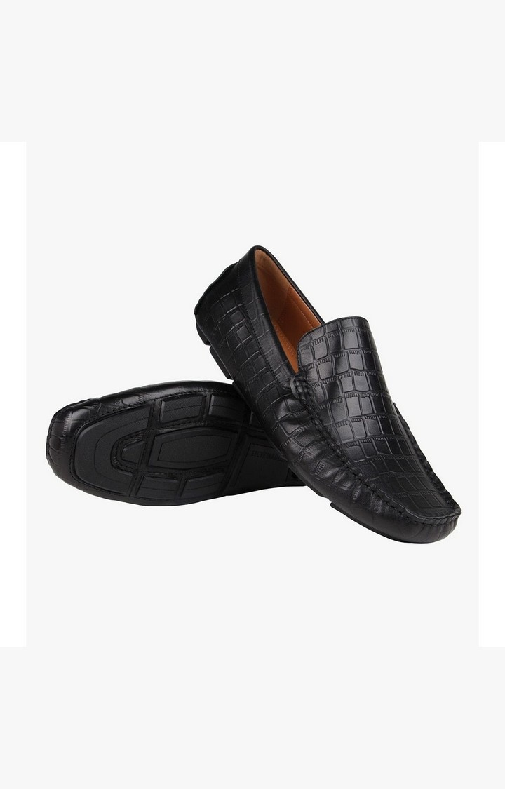 Crocoman Black Driver Loafers