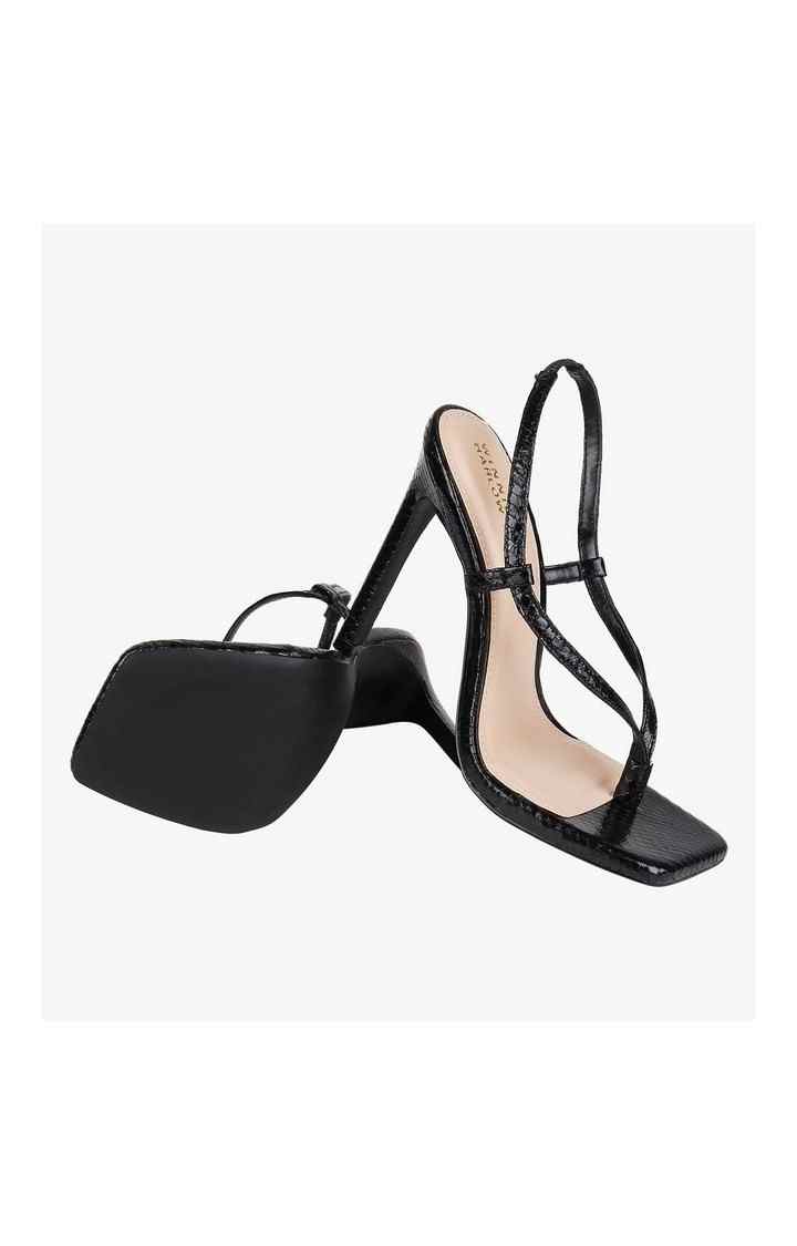 Bashment Black Heel Sandals