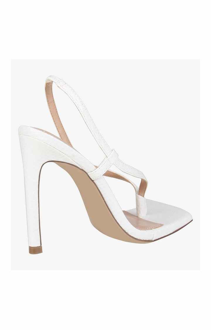 Bashment White Heel Sandals