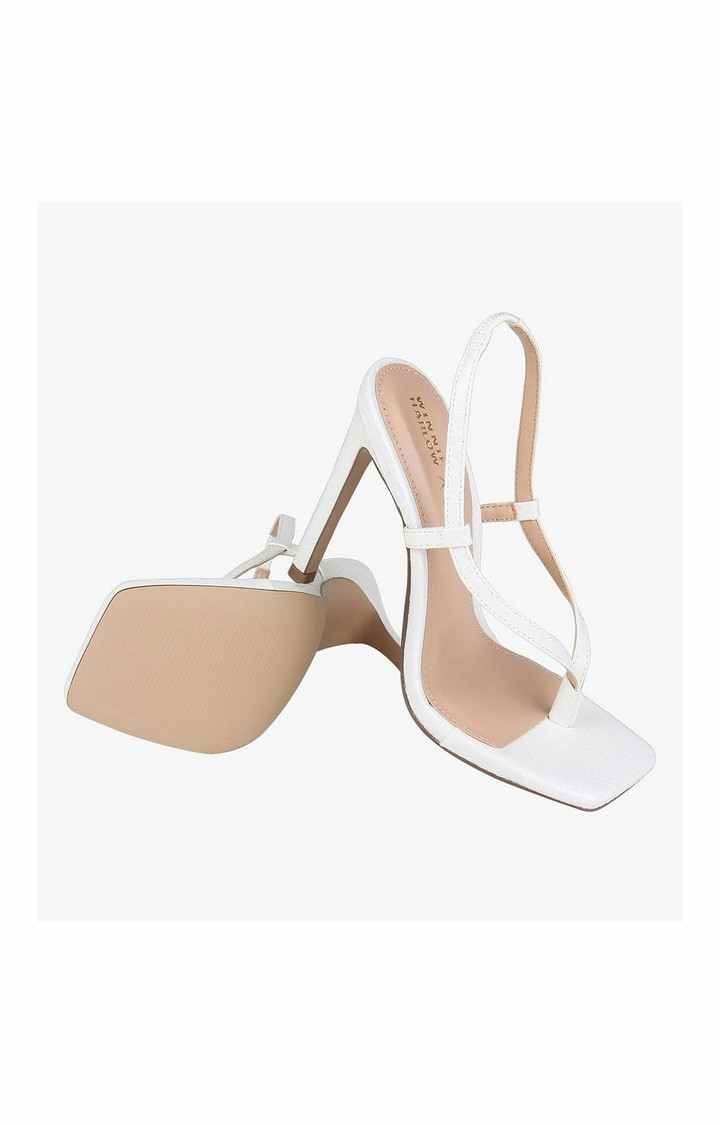 Bashment White Heel Sandals
