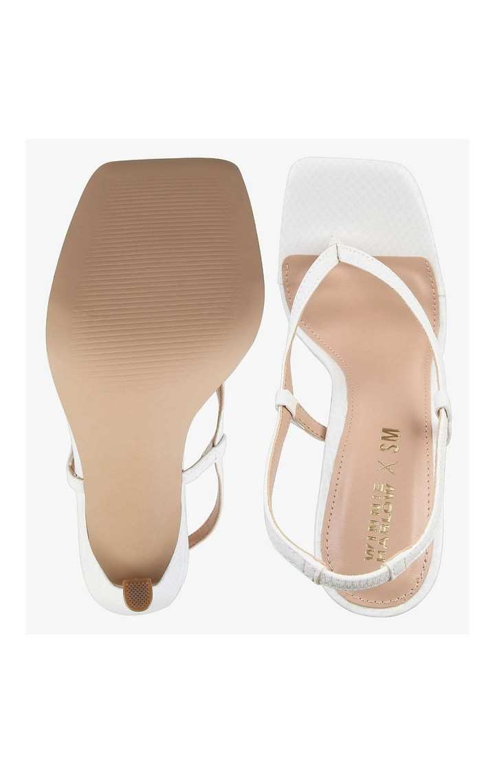 Bashment White Heel Sandals