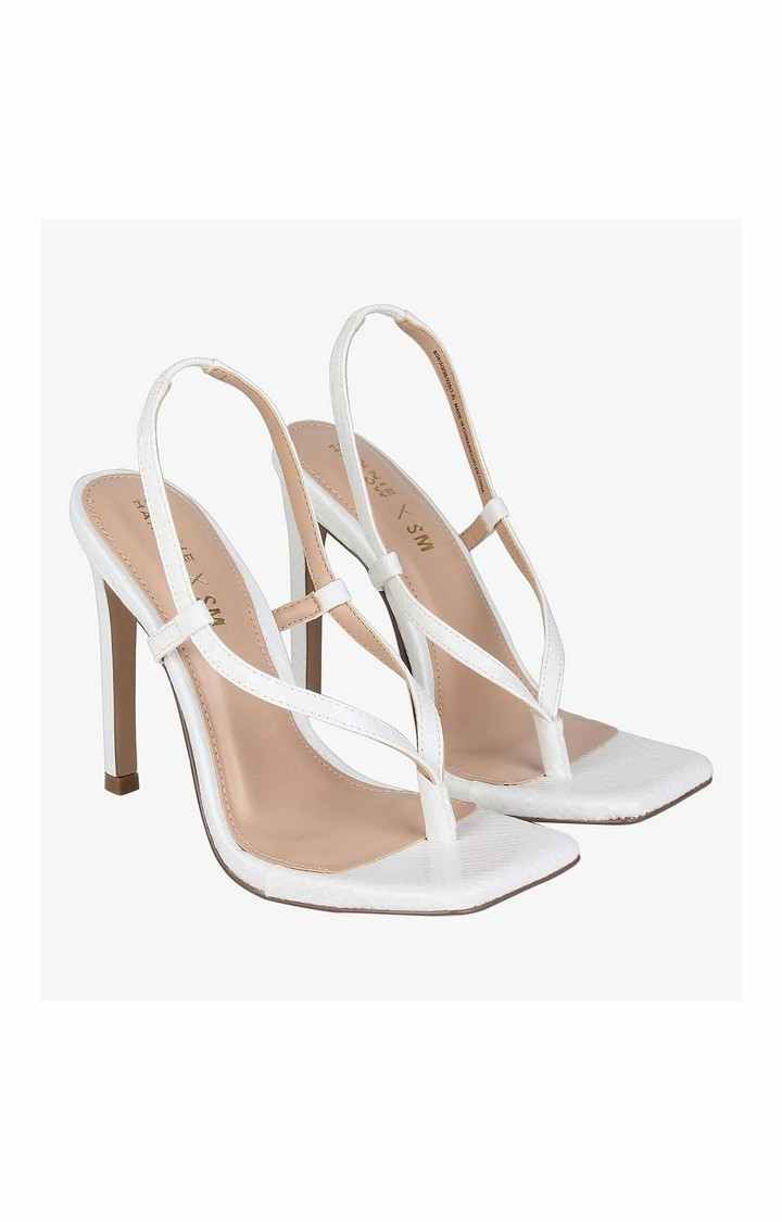 Bashment White Heel Sandals
