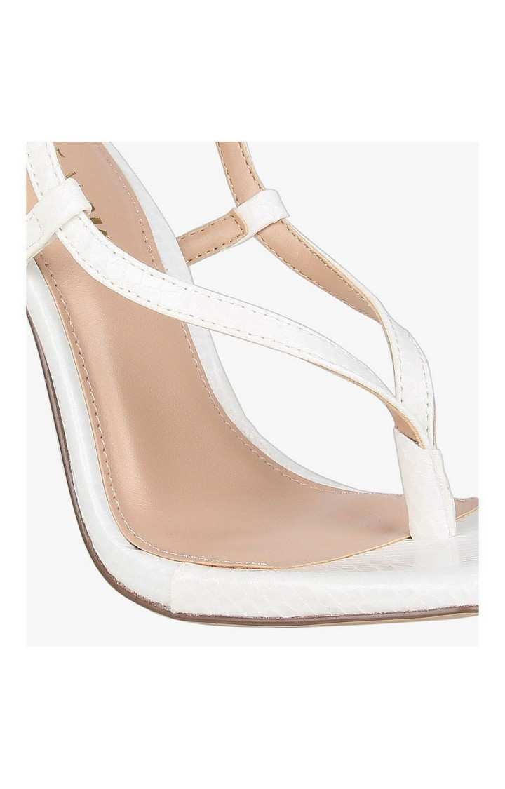 Bashment White Heel Sandals