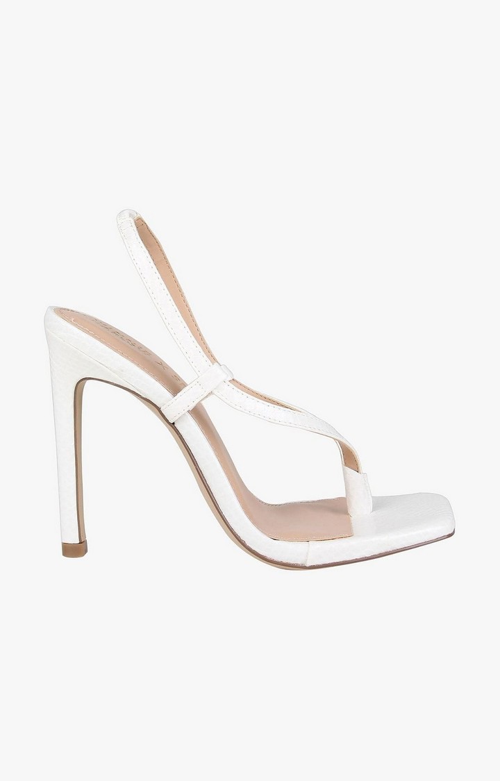 Bashment White Heel Sandals