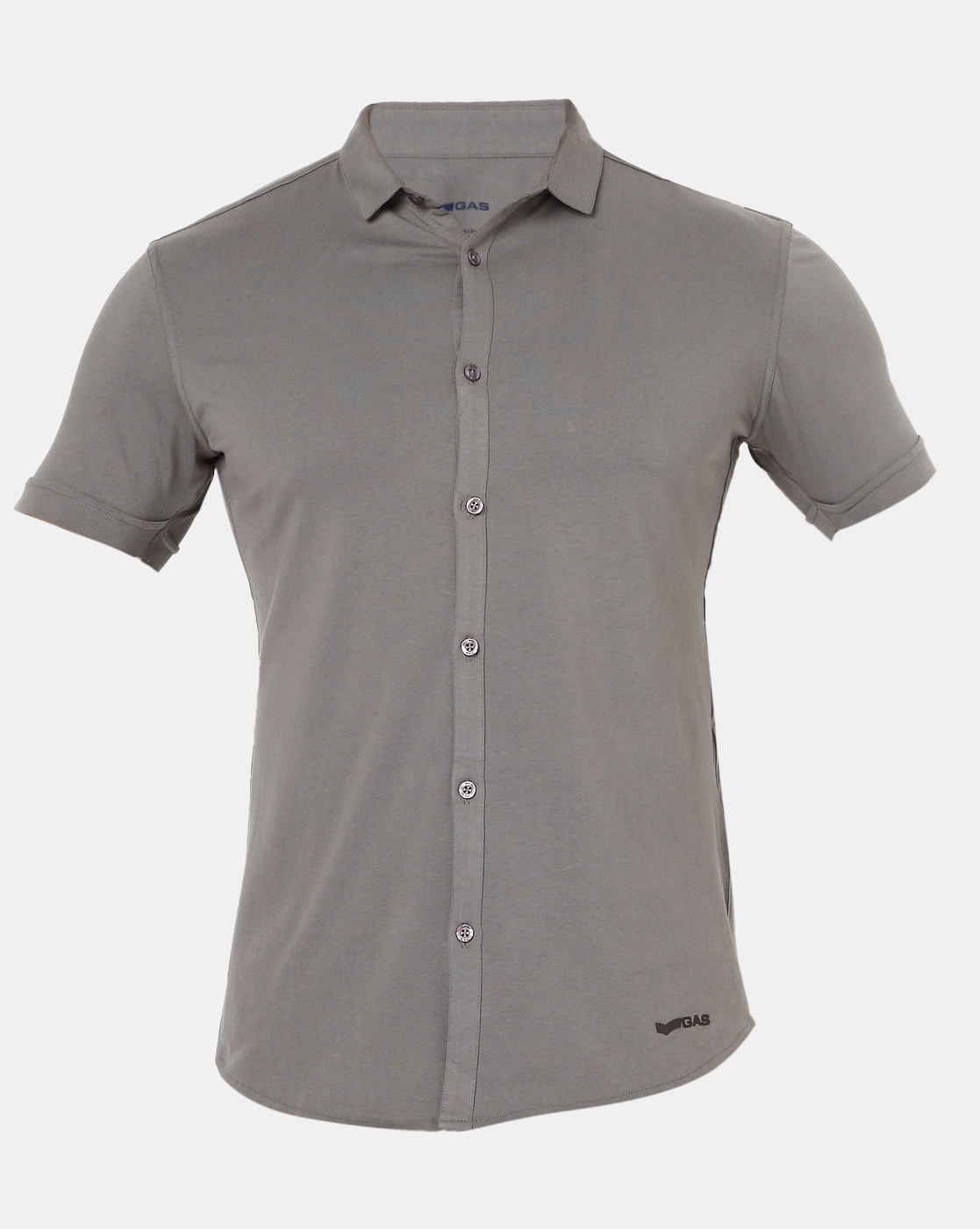GAS | Men's Knit Shirt S/S In Grey Solid Shirt 0