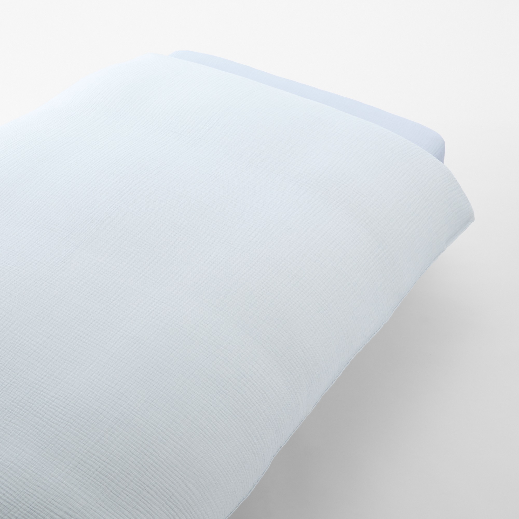 COTTON TRIPLE GAUZE DUVET COVER S LIGHT BLUE MINI CHECK