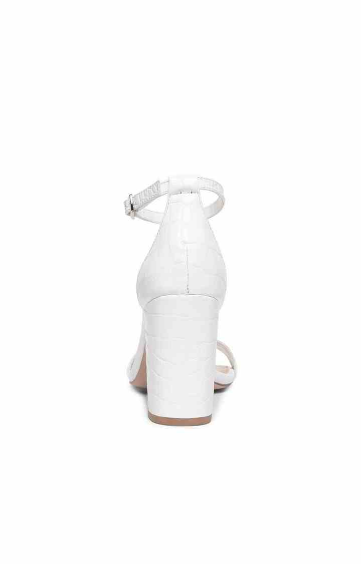 Gigi White Heel Sandals