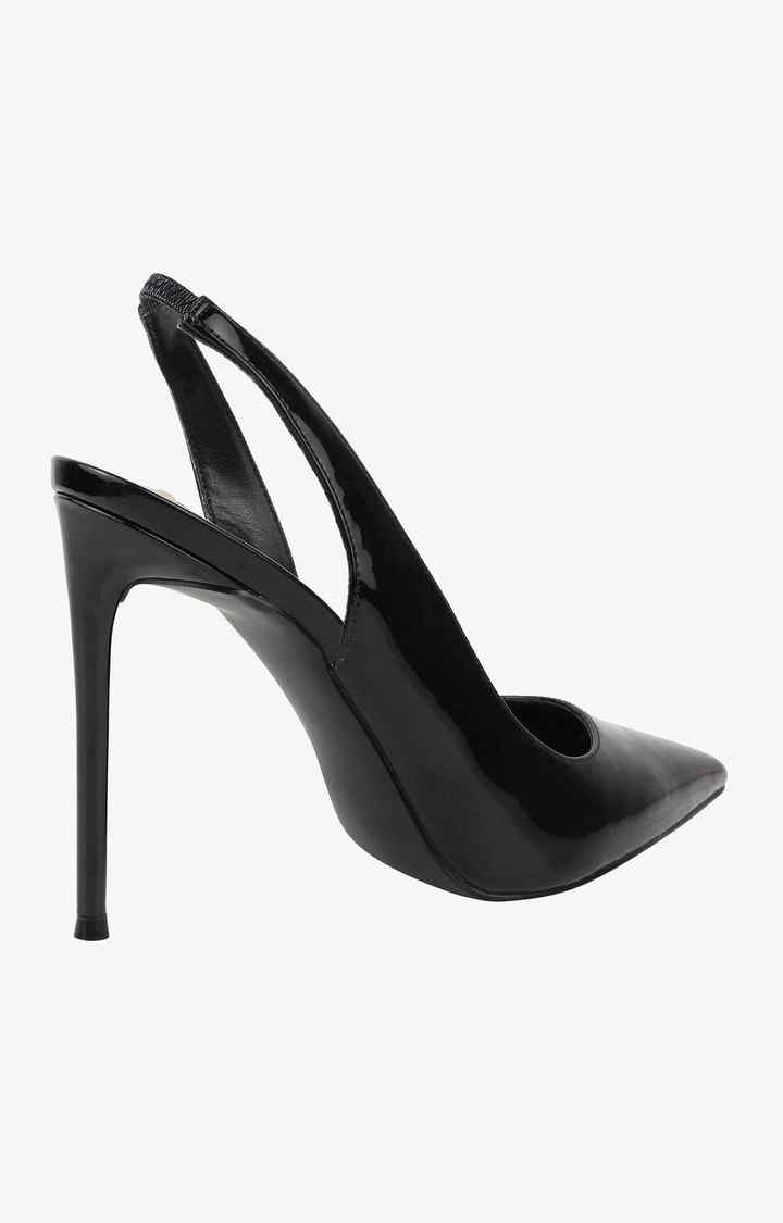 Nadiaa Black Heel Sandals