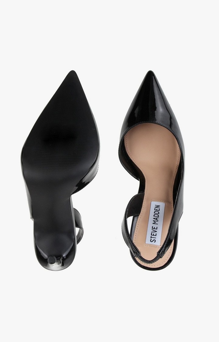 Nadiaa Black Heel Sandals