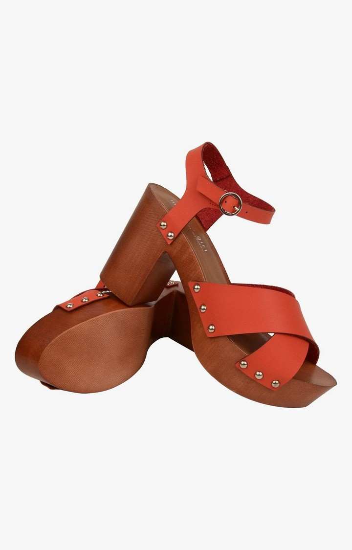 Roosey Orange Heel Sandals