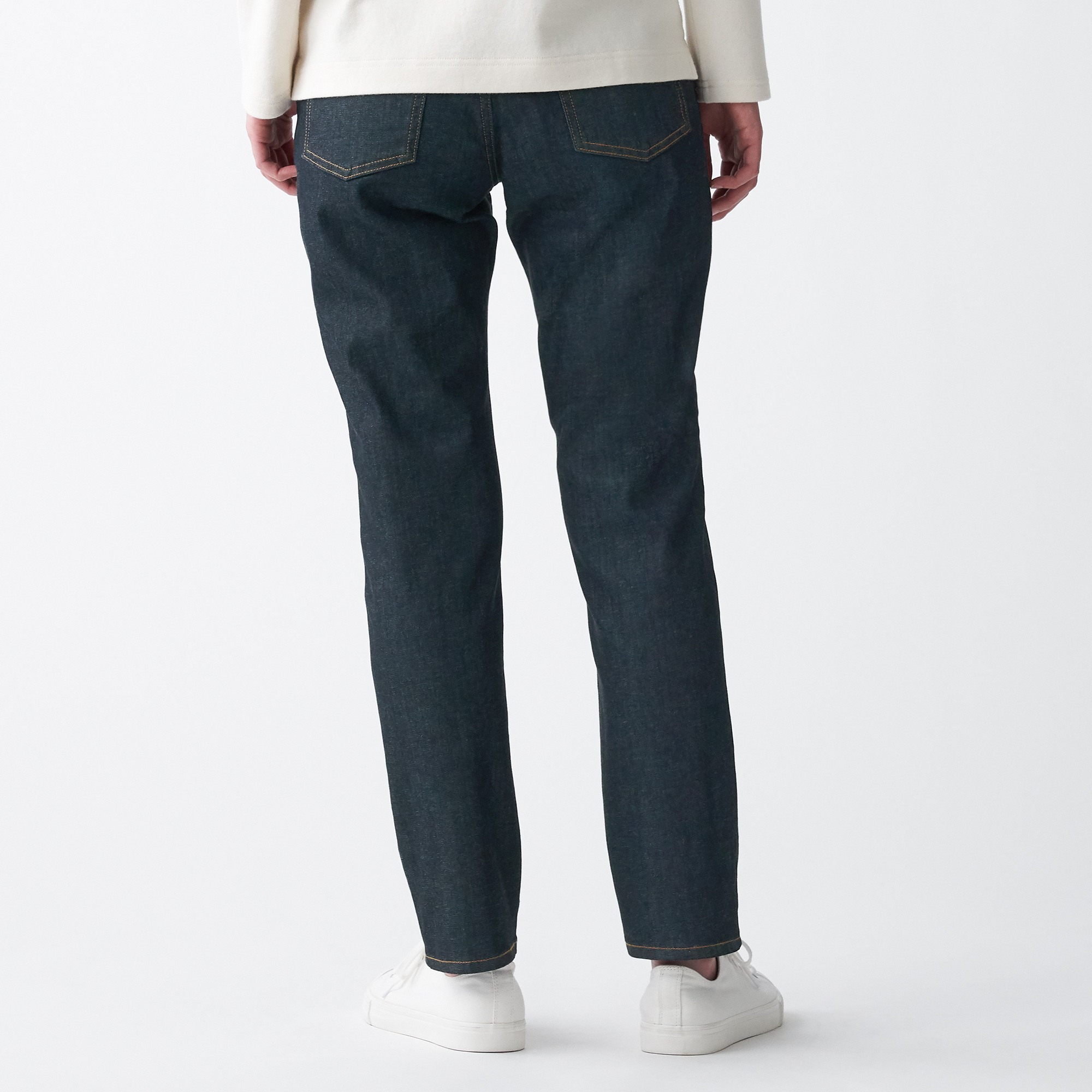 4 WAY STRETCH DENIM BOYFIT PANTS ANKLE LENGTH