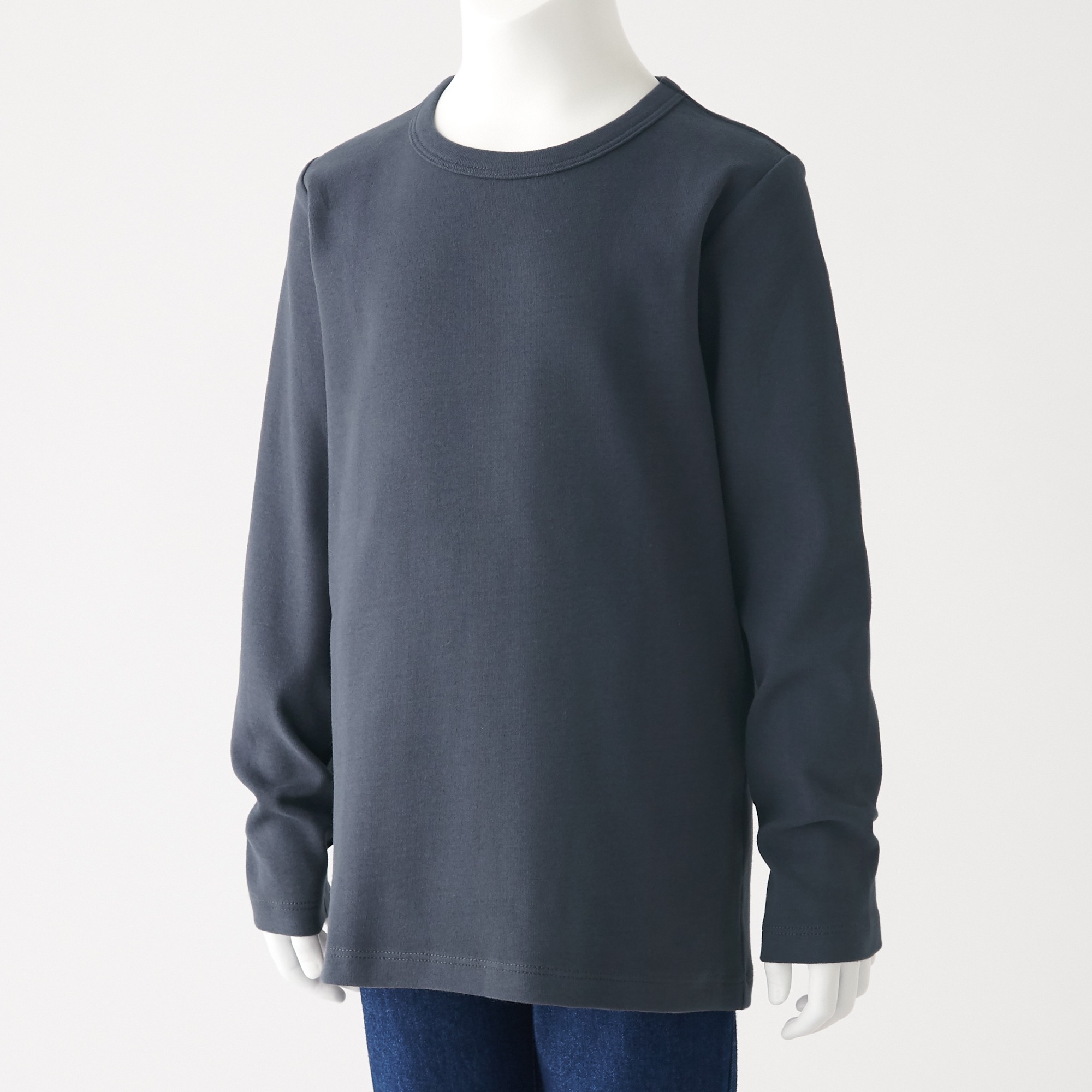 MUJI | Indian cotton brushed rib Long Sleeve T-shirt (Kids)