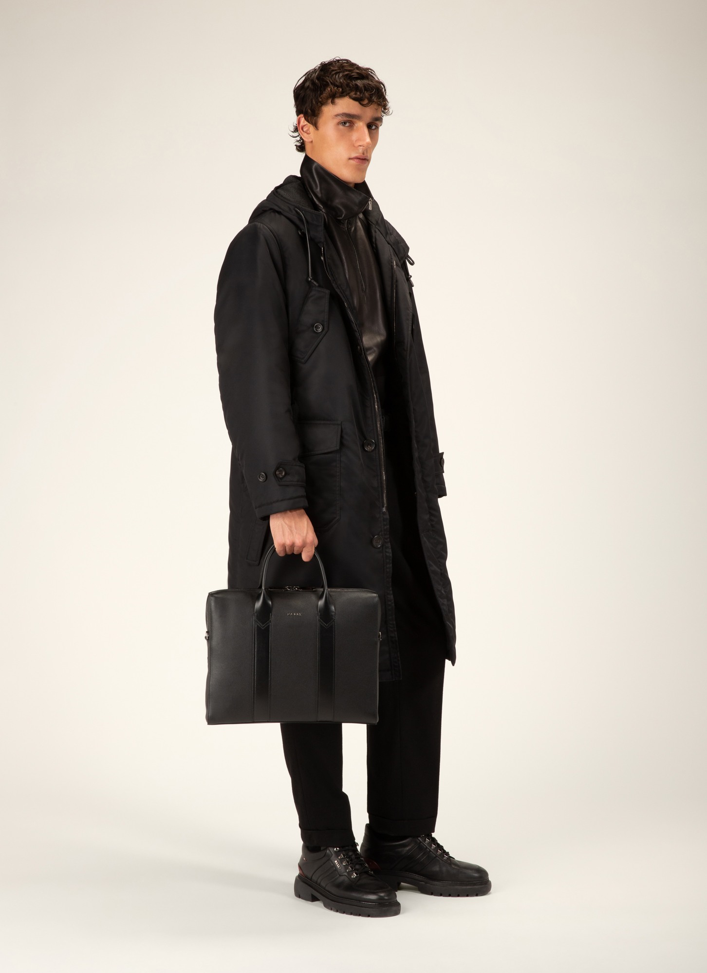 Elter Leather Business Bag In Black