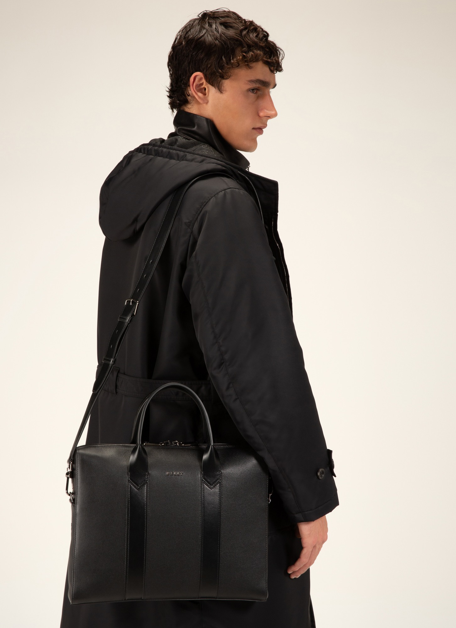 Elter Leather Business Bag In Black