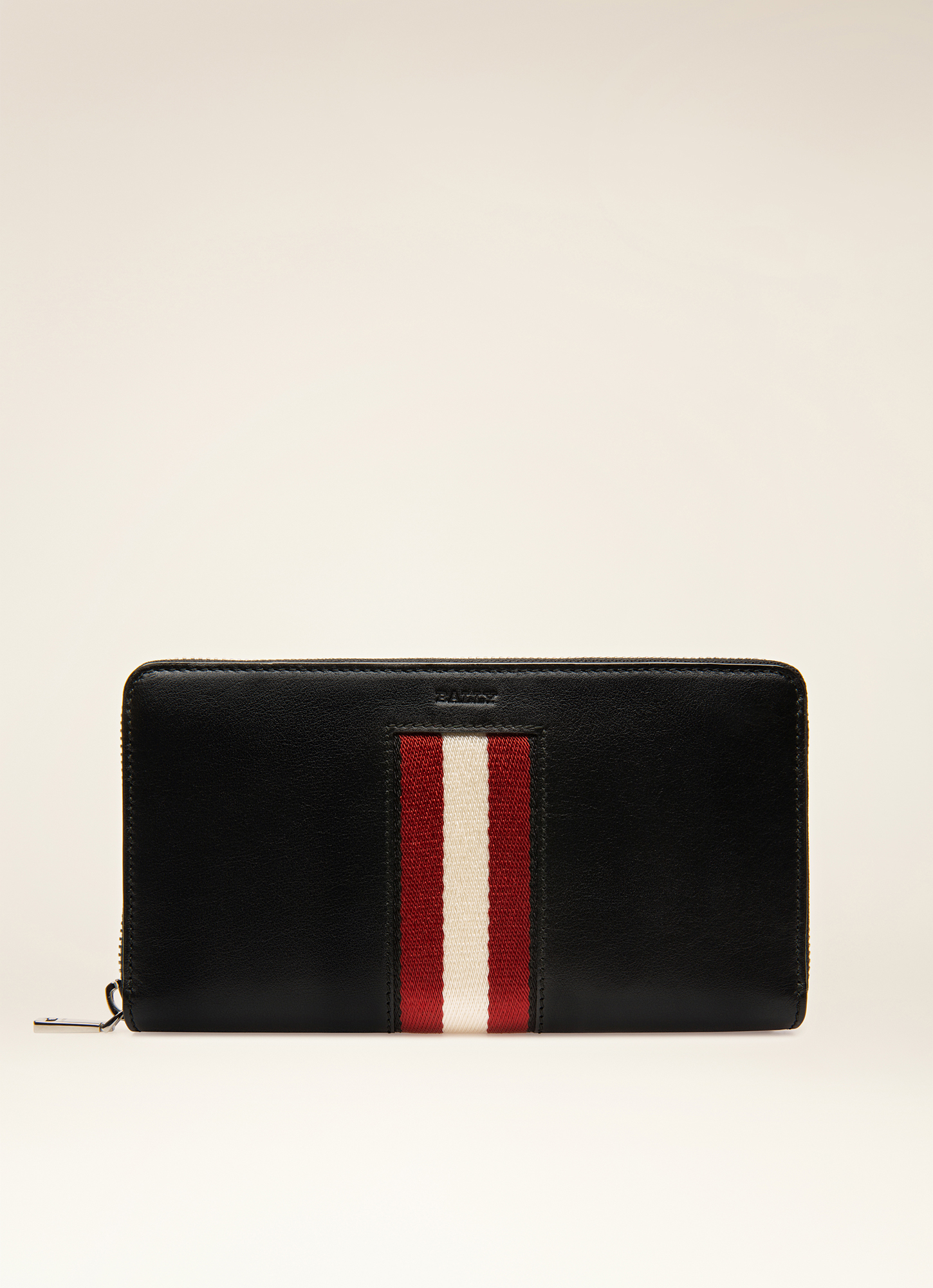 Balen Leather Travel Wallet In Black