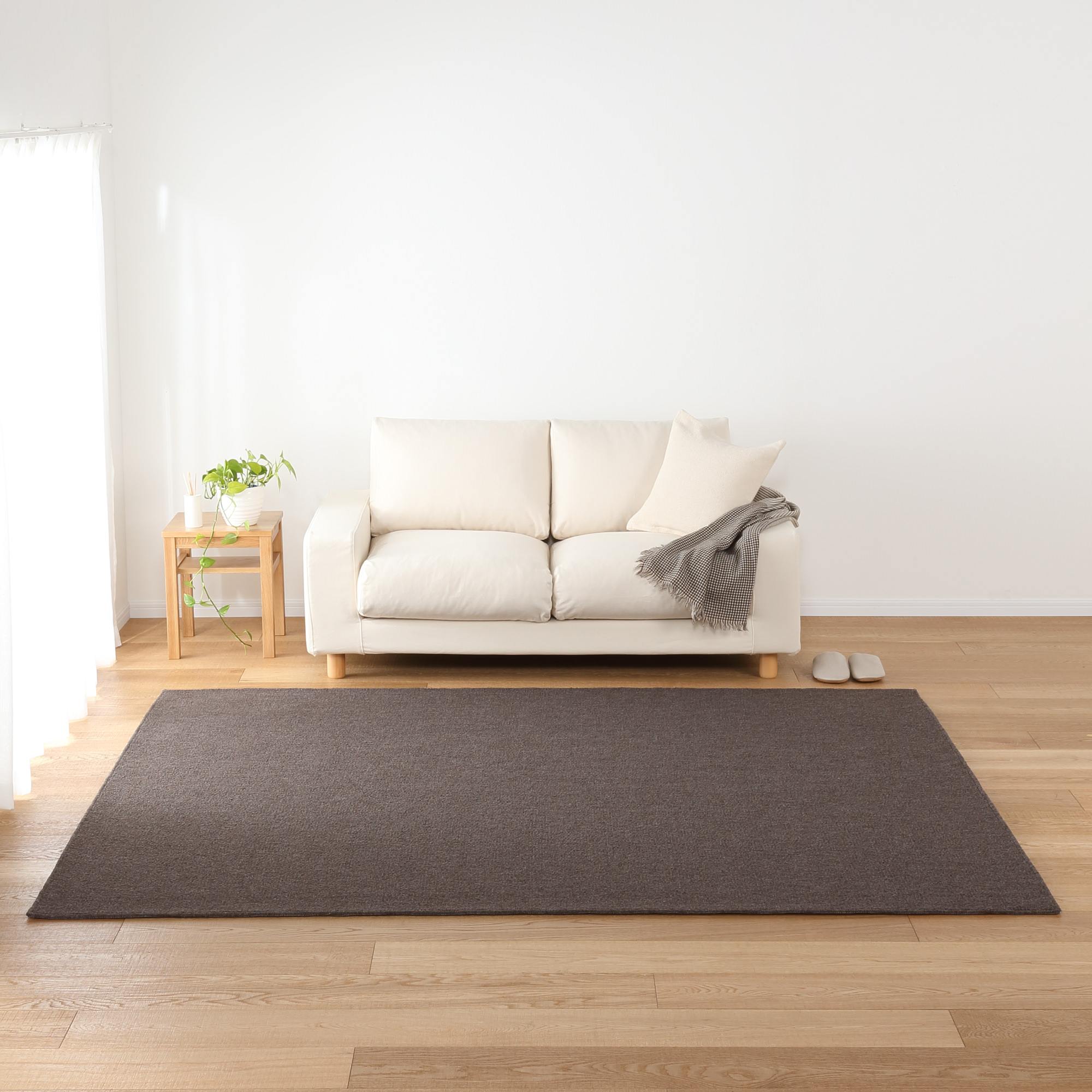MUJI | RECYCLED BOTTLES POLYESTERLOOP PILE RUG BROWN
