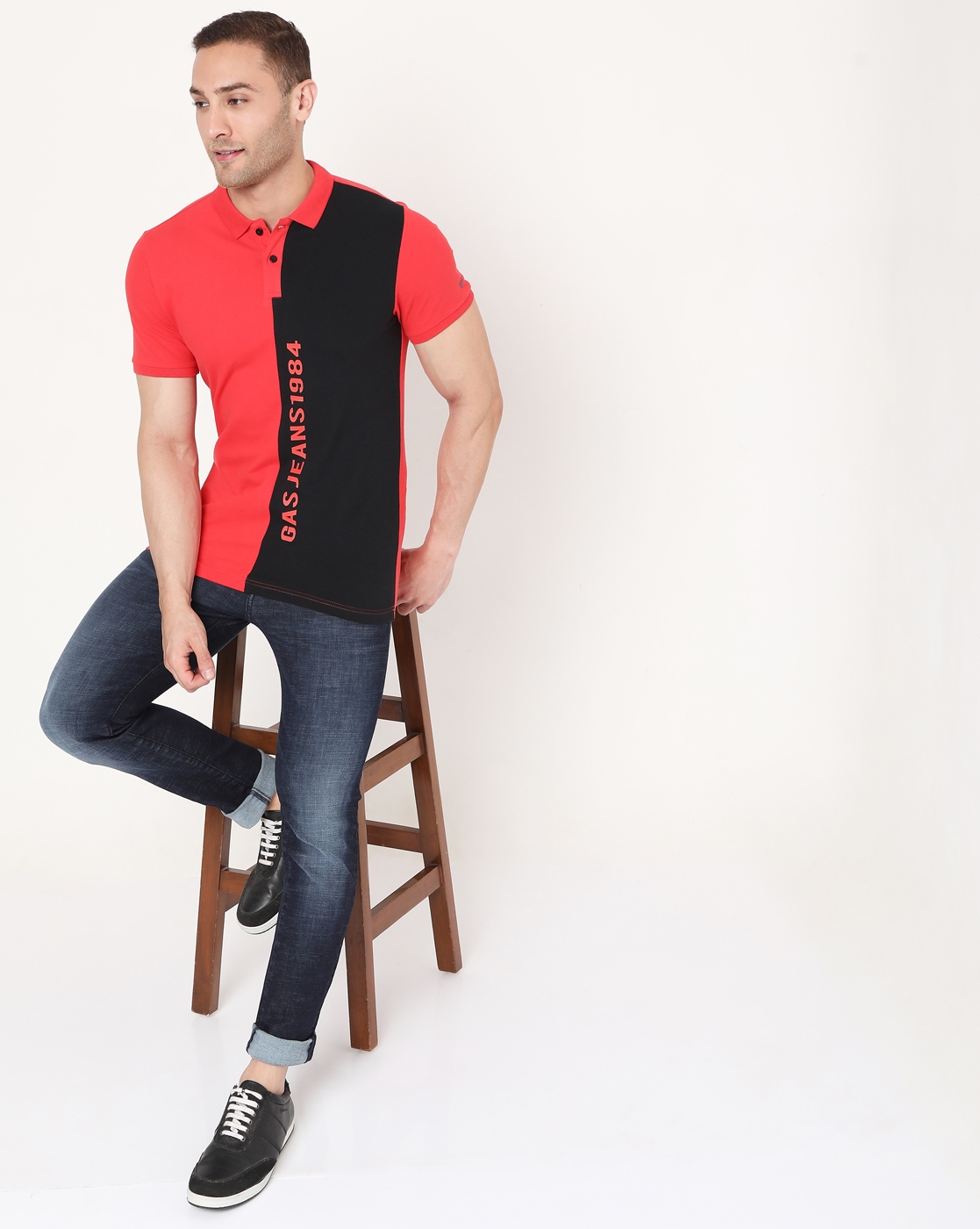 GAS | Ralph Colourblock Slim Fit Polo T-shirt with Branding 0