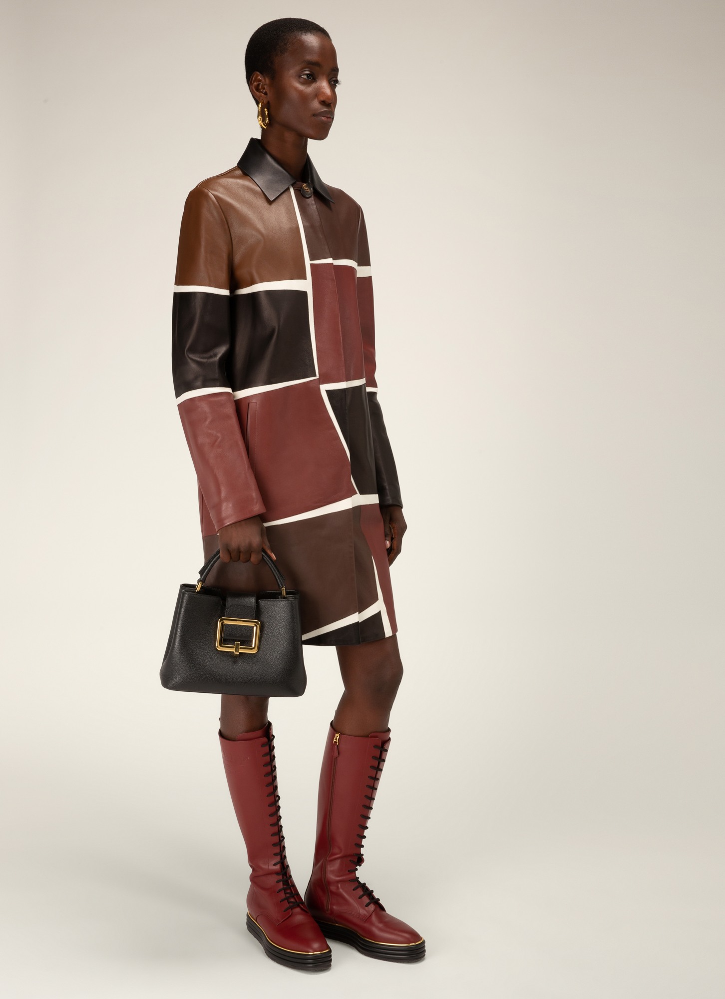 Jorah Leather Top Handle Bag In Black
