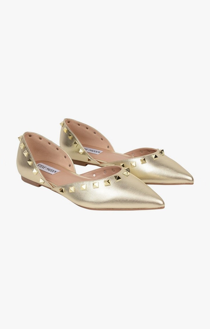 Firenze Gold Closed Flats & Ballerinas