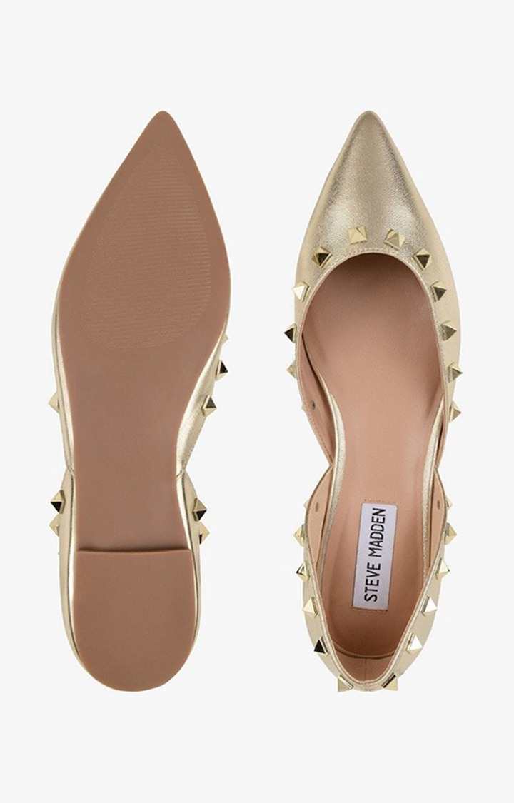 Firenze Gold Closed Flats & Ballerinas