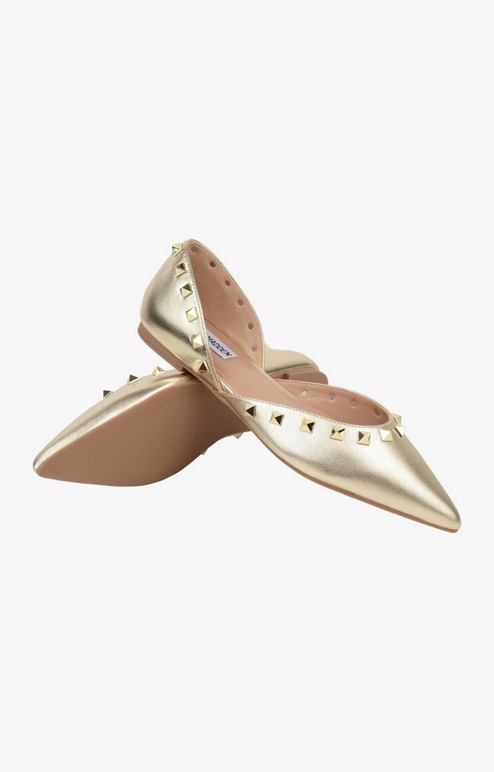 Firenze Gold Closed Flats & Ballerinas