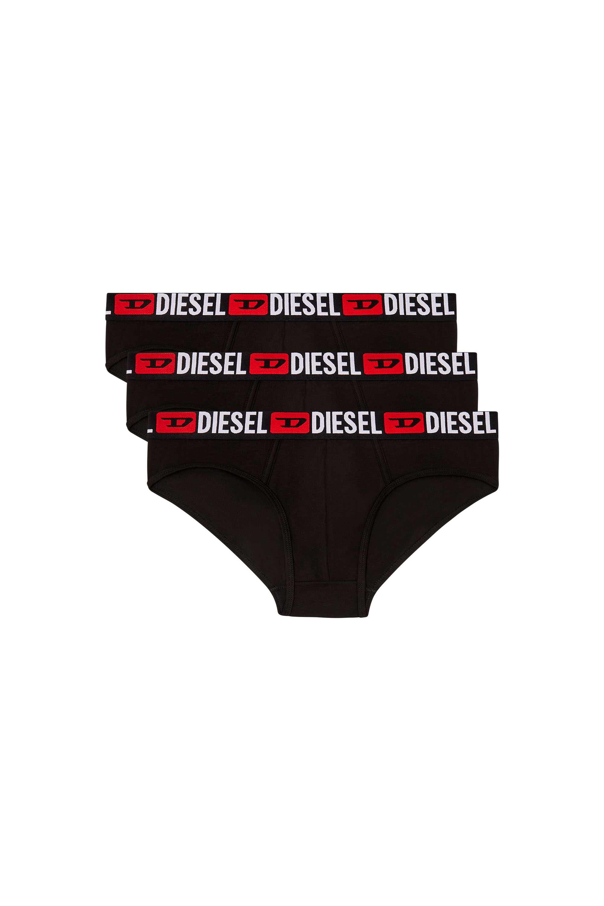 Black Three-pack of solid-colour briefs