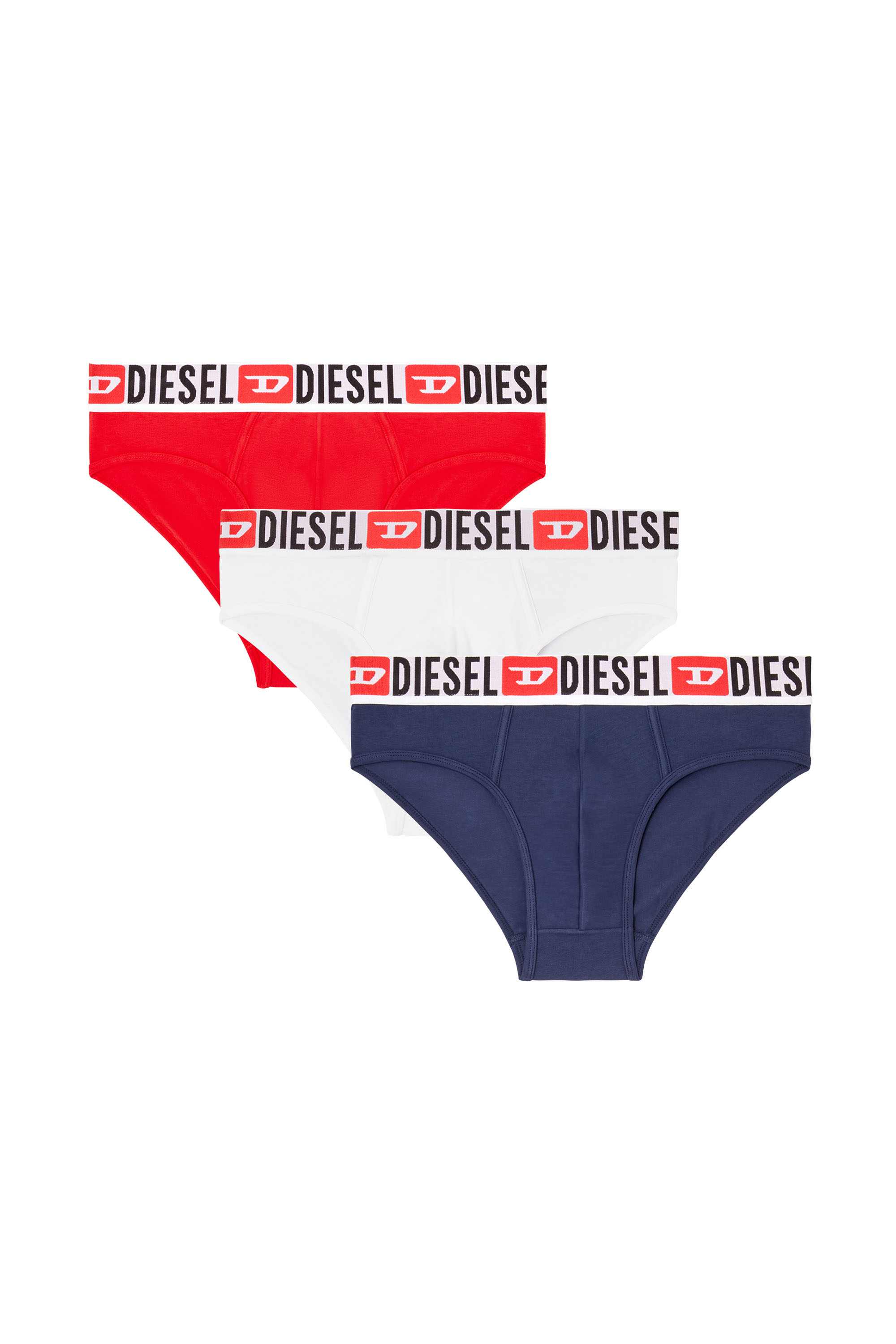 Blue Three-pack of solid-colour briefs