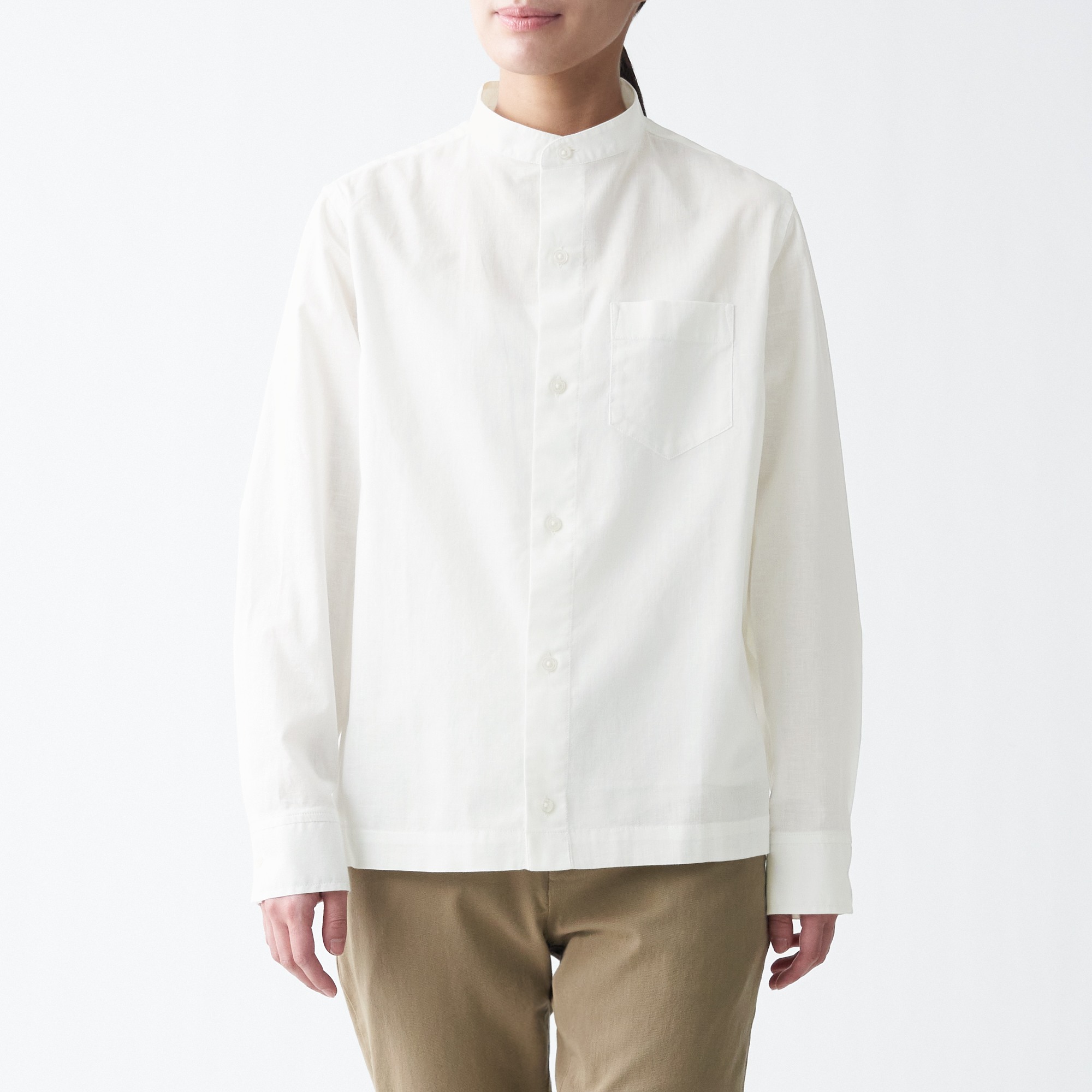 INDIAN HAND SPUN/WOVEN STAND COLLAR SHIRT