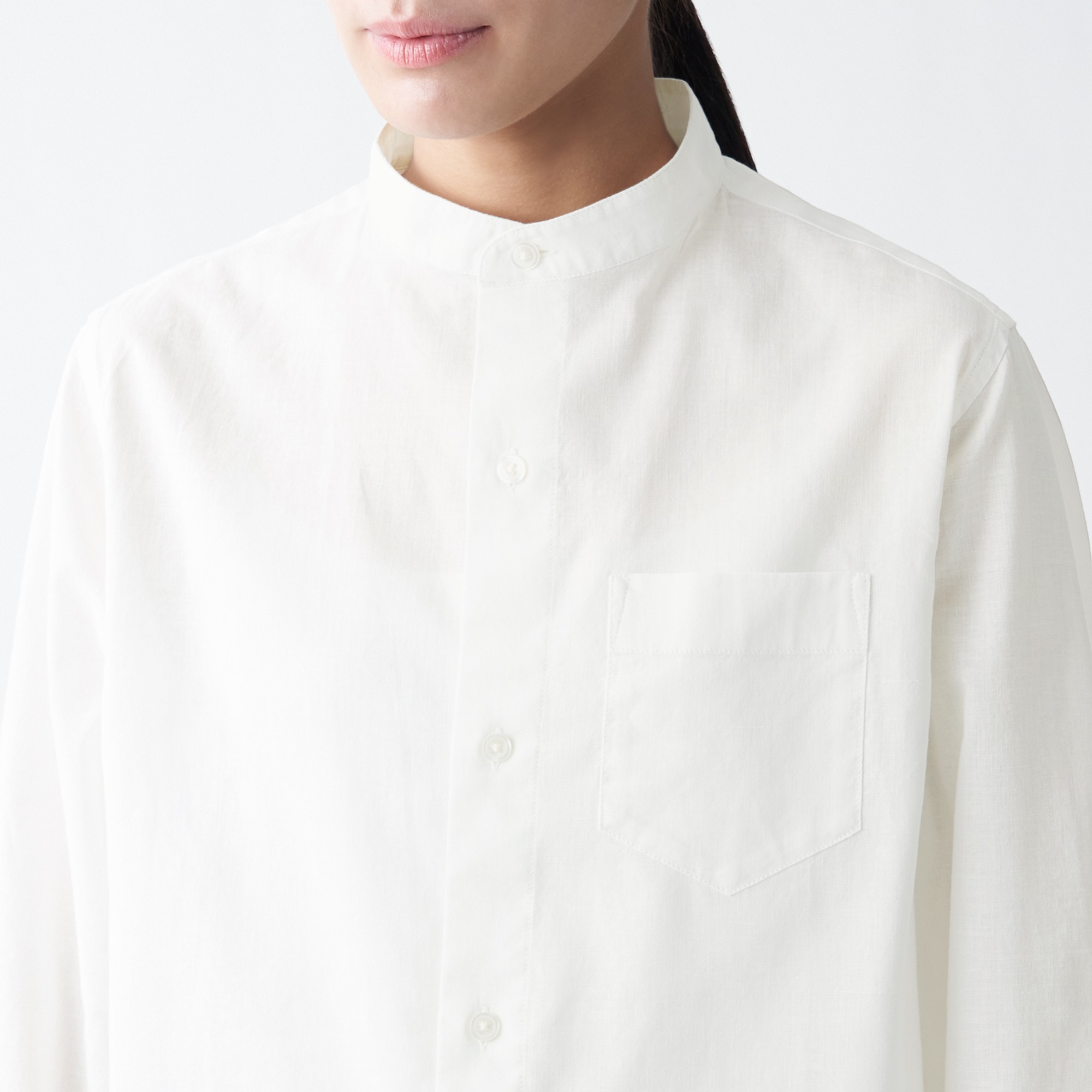 INDIAN HAND SPUN/WOVEN STAND COLLAR SHIRT