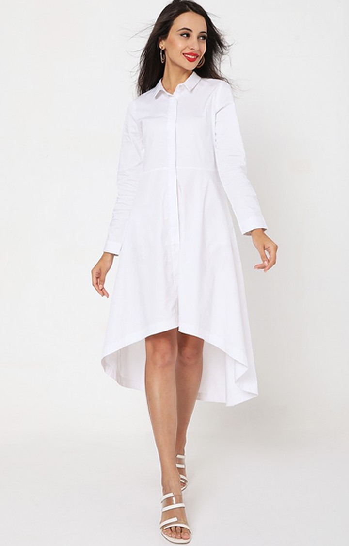 GAS | Shirt Dress with Dipped Hemline
