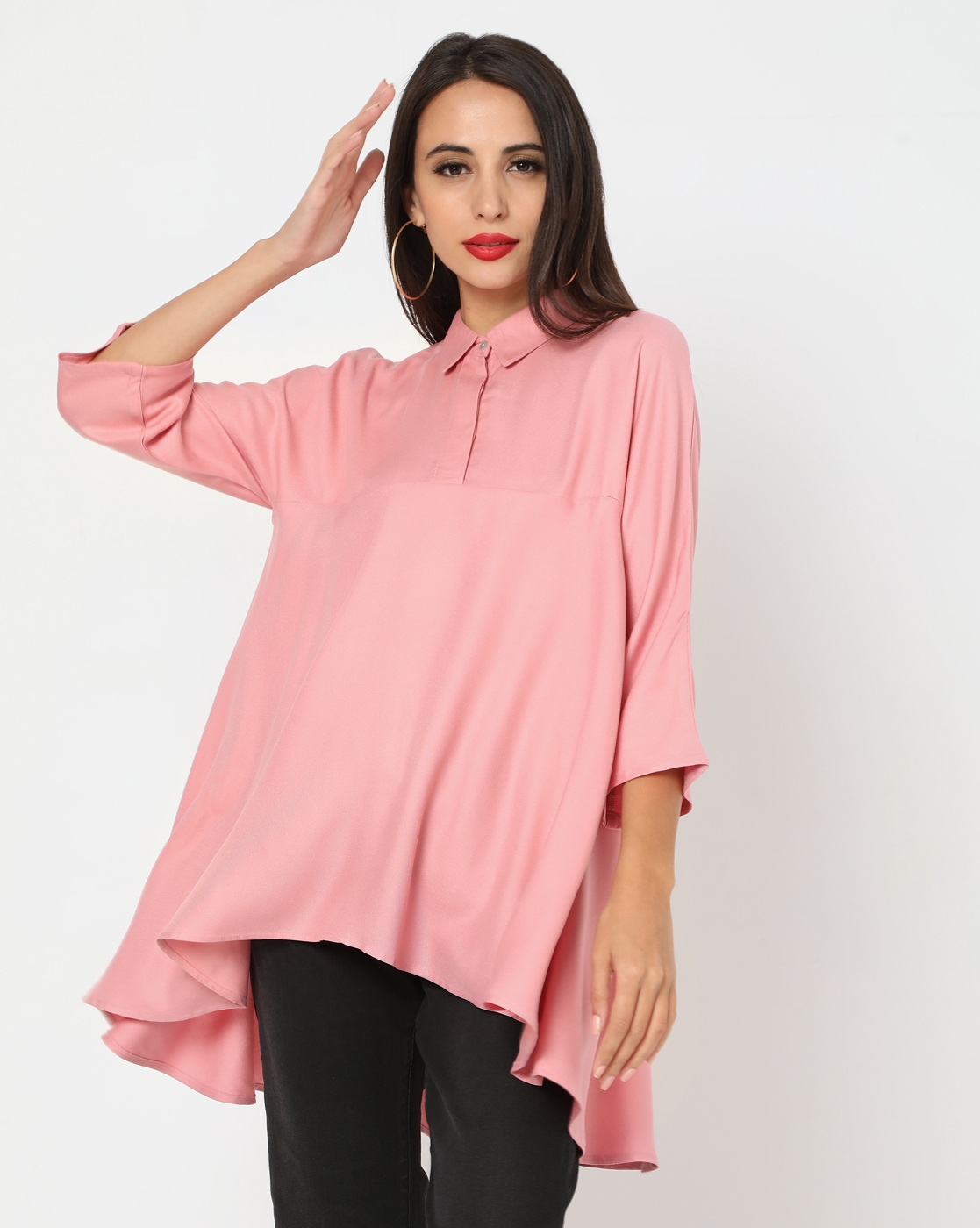 GAS | Panelled Shirt with Dipped Hemline 0