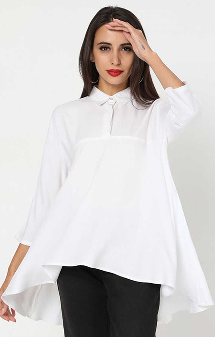 GAS | Panelled Shirt with Dipped Hemline