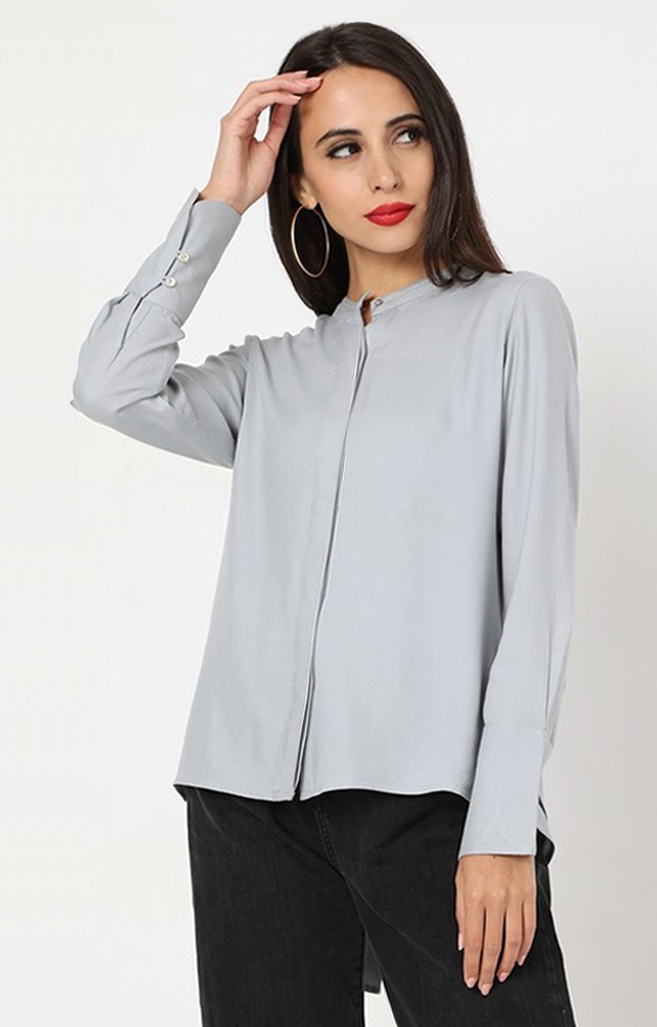 GAS | Blouse with Mandarin Collar