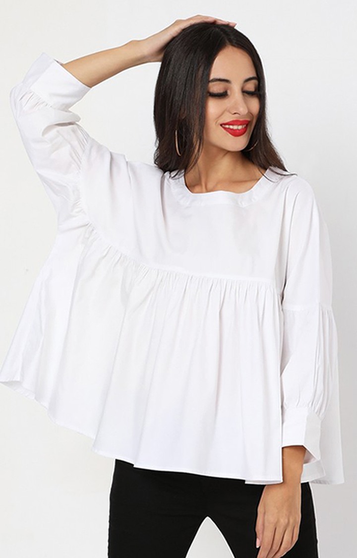 GAS | Round-Neck Top with Gathers
