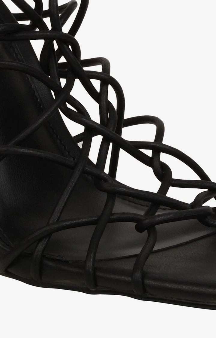 Tygress Black Heel Sandals