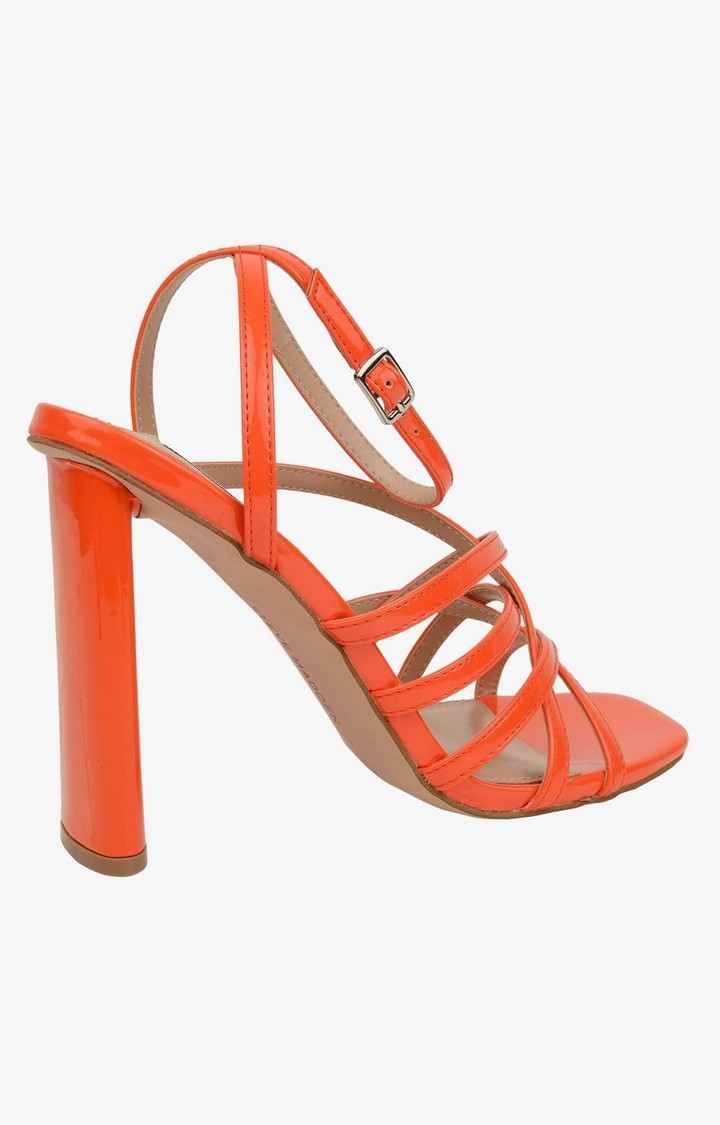 Tantalize Orange Heel Sandals