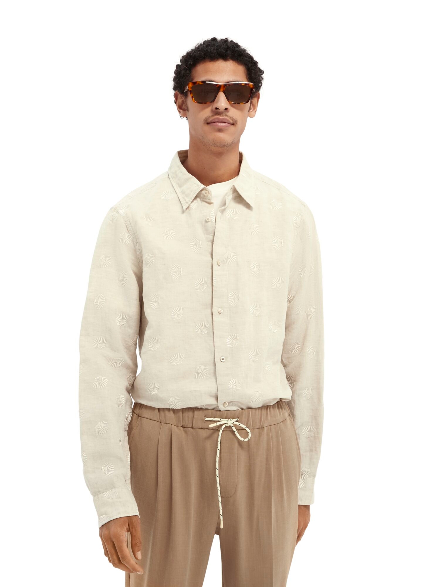 Scotch & Soda | RELAXED FIT- Embroidered organic cotton blend shirt 6