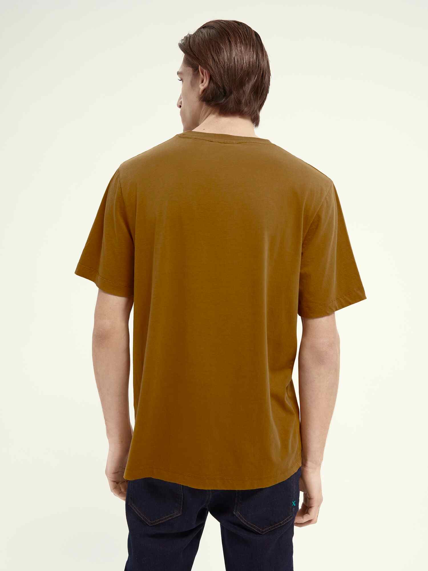Classic solid organic cotton-jersey crewneck t-shirt