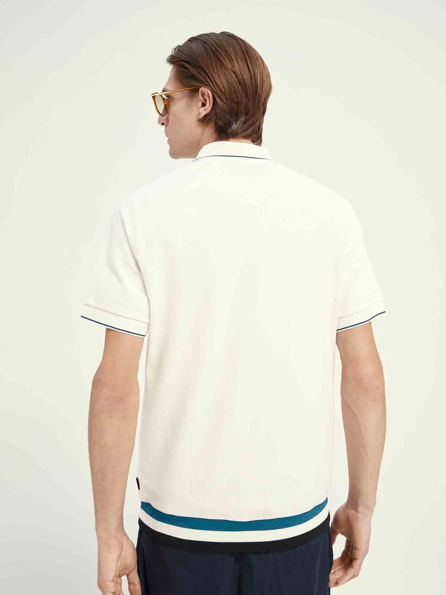 Structured cotton pique polo with contrast tipping
